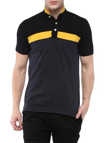 navy blue cotton collared tshirt - 14895022 - Very Small Image - 1