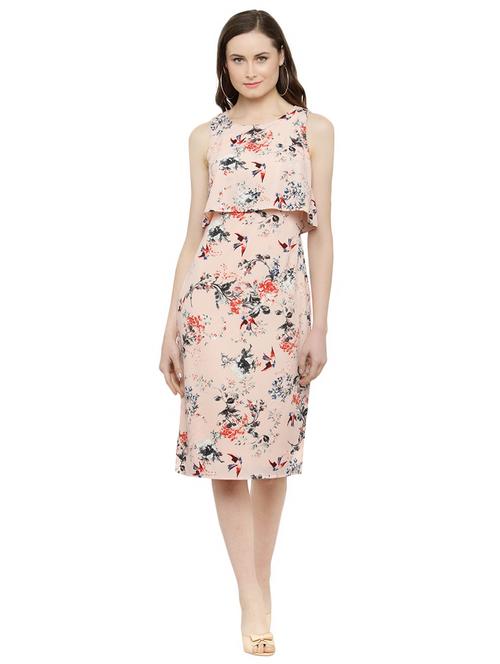 pink crepe sheath dress - 14895044 - Very Small Image - 1