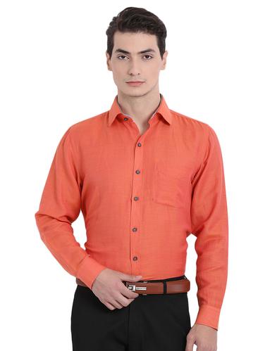 orange cotton formal shirt - 14895481 - Very Small Image - 1