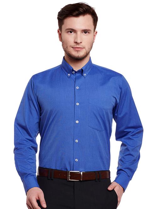 blue cotton formal shirt - 14895491 - Standard Image - 1