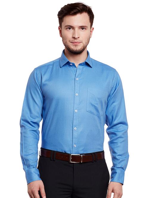 blue cotton formal shirt - 14895496 - Standard Image - 1