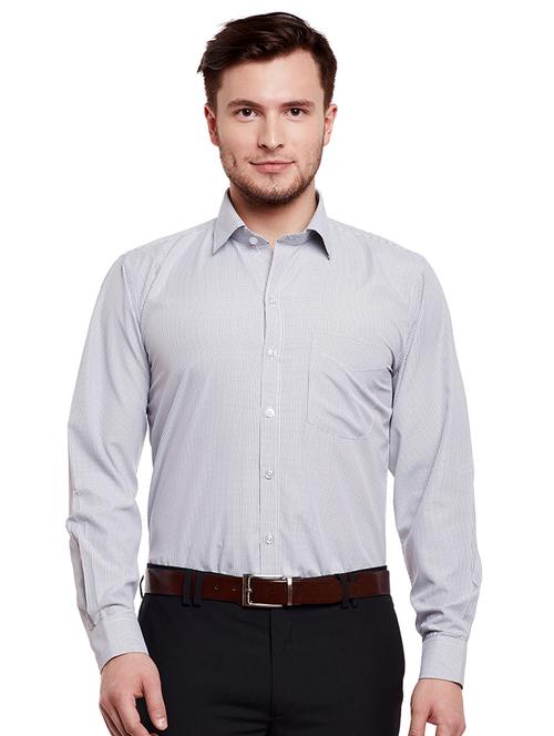 grey cotton formal shirt - 14895502 - Standard Image - 1