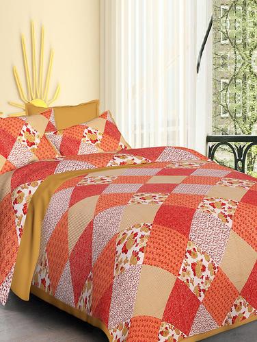 Pure Cotton Double bedsheet with 2 Pillow covers - 14895507 - Very Small Image - 1