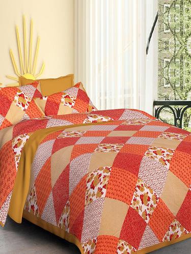 Pure Cotton Double bedsheet with 2 Pillow covers - 14895513 - Very Small Image - 1