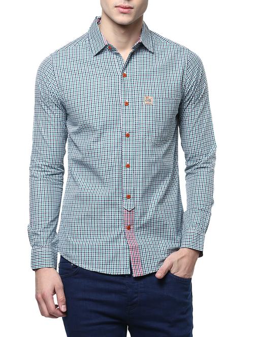 green cotton casual shirt - 14895760 - Standard Image - 1