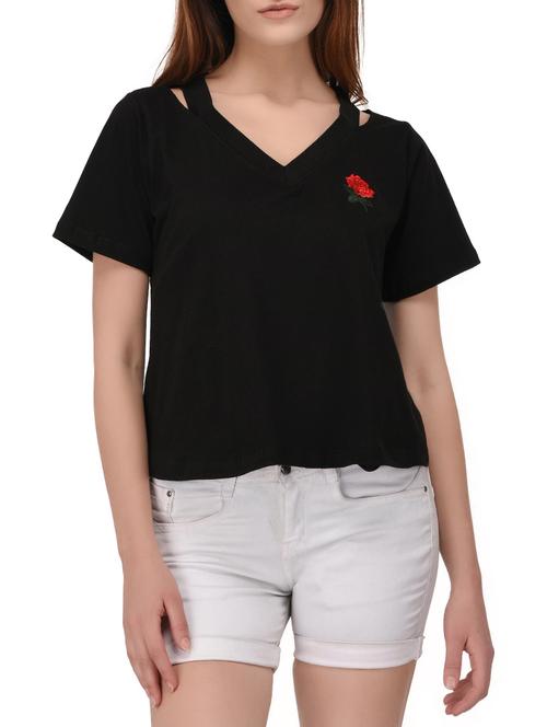 black solid cotton top - 14895787 - Very Small Image - 1