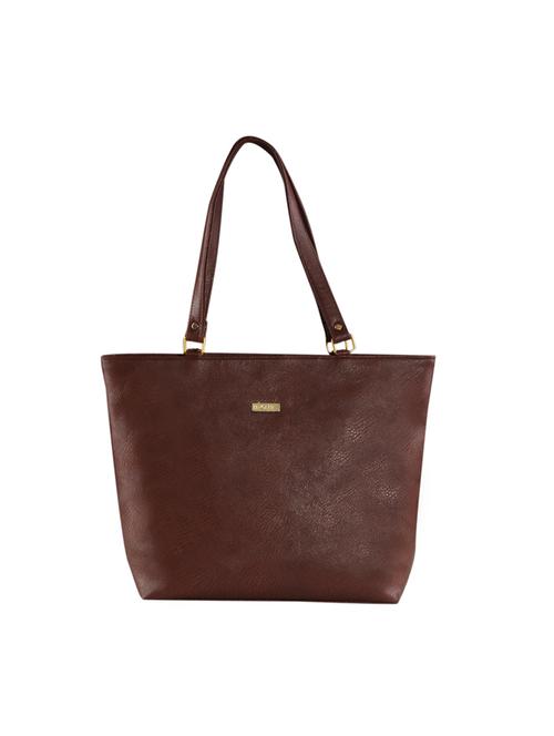 brown leatherette regular handbag - 14895971 - Standard Image - 1