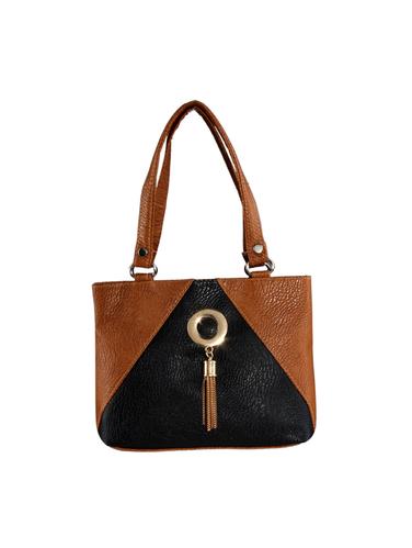 tan leatherette regular handbag - 14896010 - Very Small Image - 1