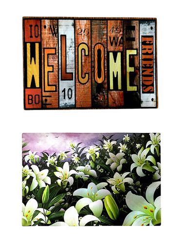 Stylish Big Size 3D Print Anti-Skid Door Mat Combo Of 2 - 14896017 - Very Small Image - 1