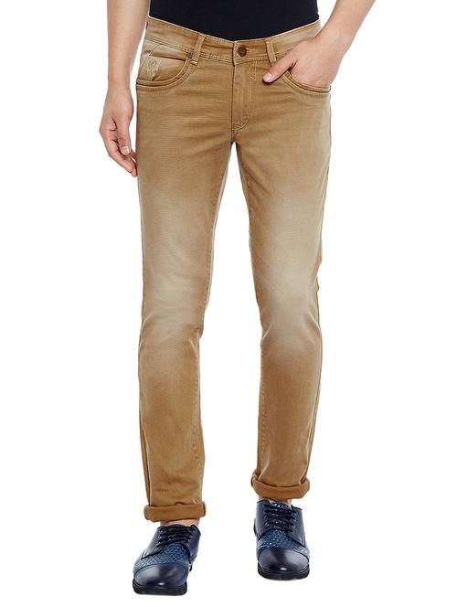 brown denim washed jeans - 14896151 - Very Small Image - 1