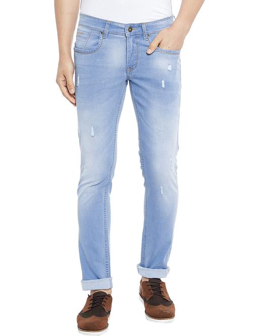 light blue denim ripped jeans - 14896162 - Standard Image - 1
