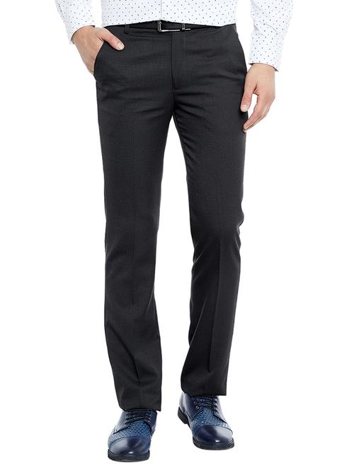 black polyester flat front formal trouser - 14896163 - Very Small Image - 1