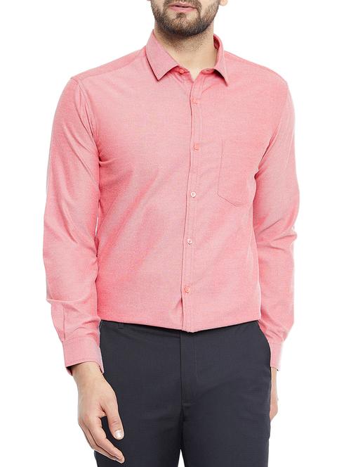 pink cotton blend formal shirt - 14896173 - Standard Image - 1