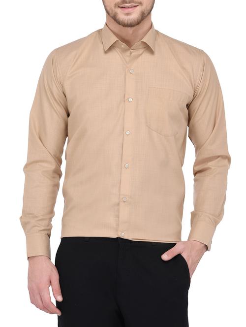 beige cotton formal shirt - 14896723 - Standard Image - 1