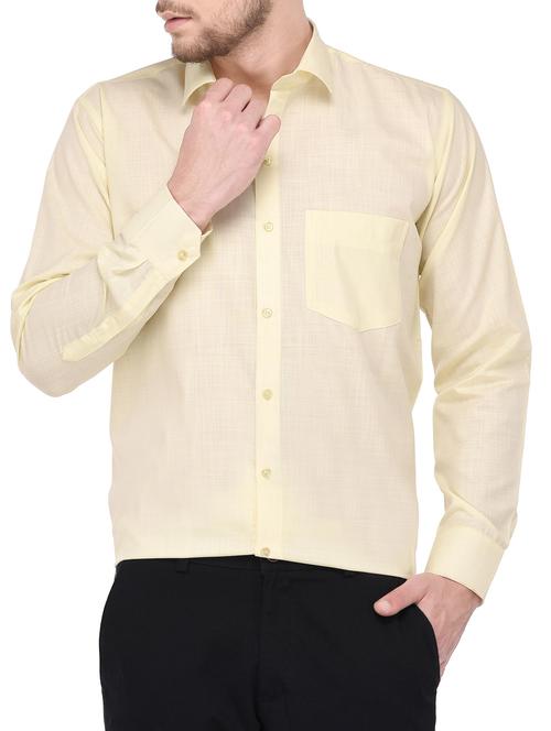yellow cotton formal shirt - 14896728 - Standard Image - 1