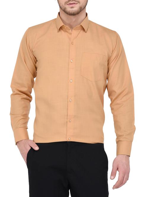 orange cotton formal shirt - 14896731 - Standard Image - 1