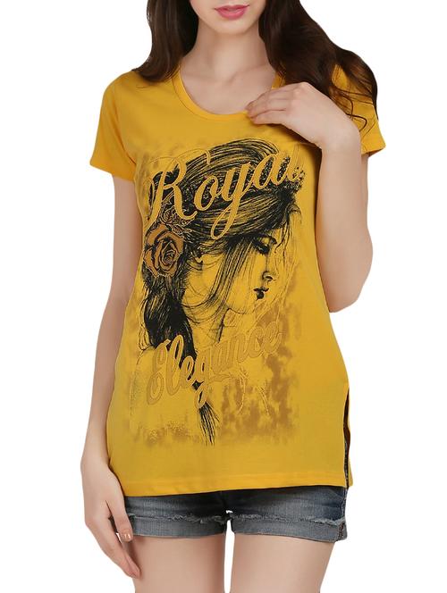 yellow printed tee - 14896818 - Very Small Image - 1