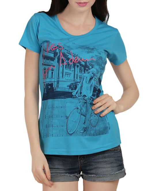 blue printed tee - 14896822 - Standard Image - 1