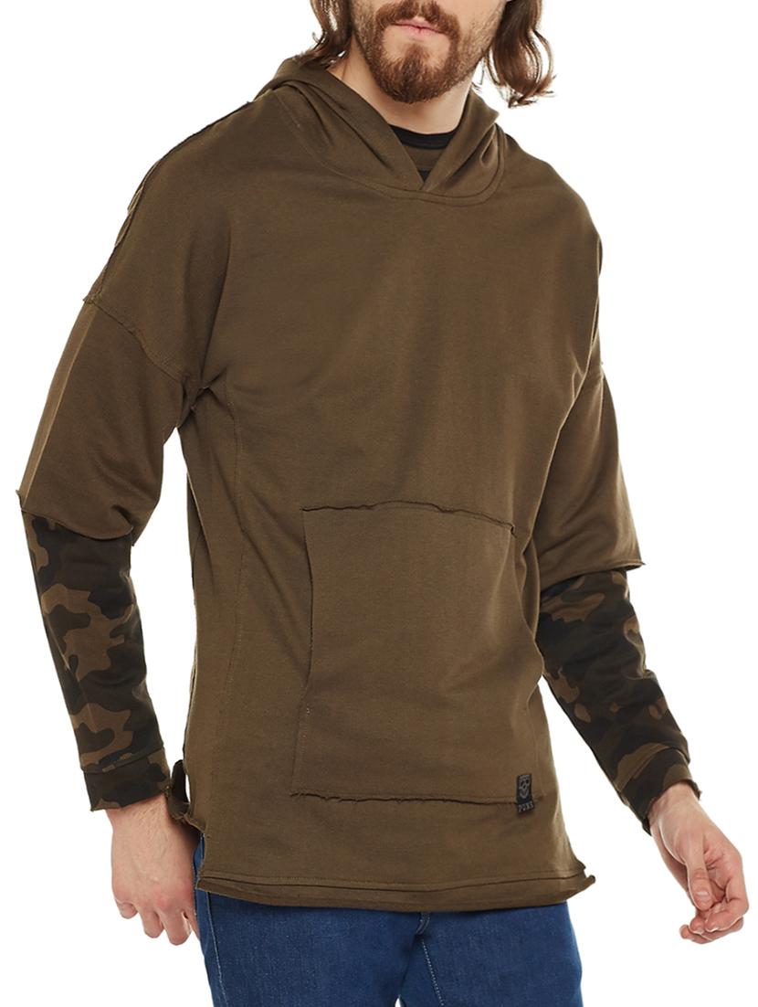 olive green cotton t-shirt - 14896848 - Zoom Image - 1