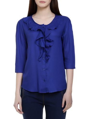 blue ruffled top - 14897105 - Very Small Image - 1