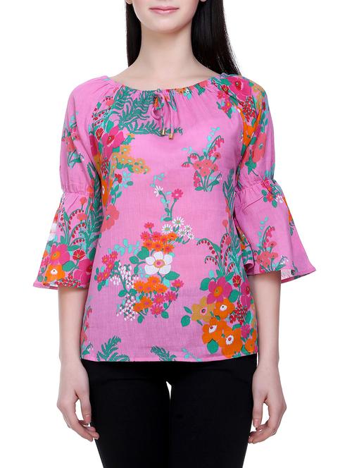 pink floral cotton top - 14897128 - Very Small Image - 1
