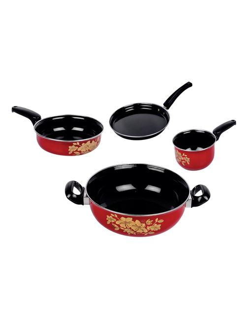 Red Color day to day 4 Piece Cookware Set - 14897241 - Very Small Image - 1