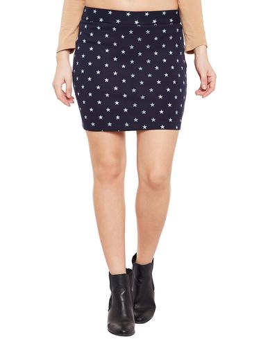 navy blue printed skirt - 14897825 - Very Small Image - 1