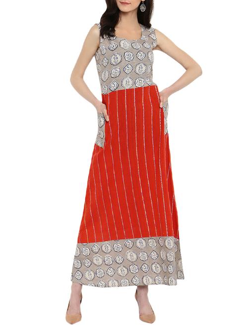 red printed maxi dress - 14897837 - Standard Image - 1