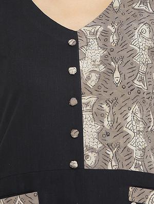 black cotton shift dress - 14897840 - Standard Image - 4