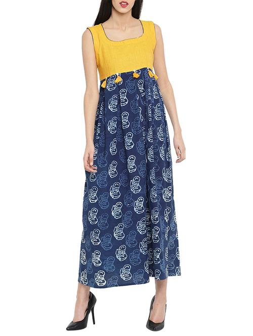 blue printed maxi dress - 14897843 - Standard Image - 1