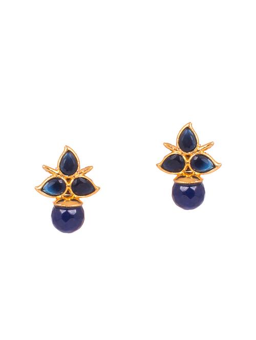 gold metal studs earrings - 14897994 - Standard Image - 1