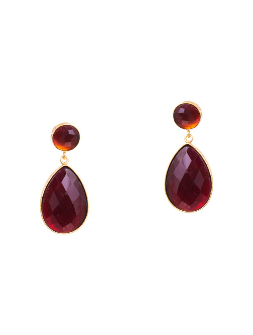 gold metal drop earrings - 14897998 - Zoom Image - 1