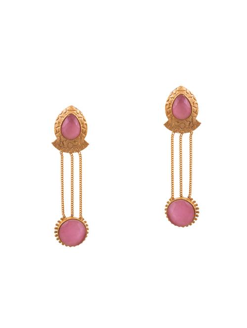 gold metal drop earrings - 14897999 - Standard Image - 1