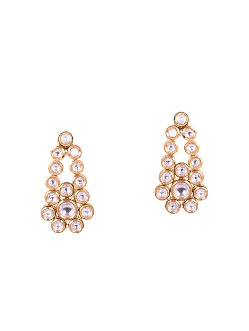 gold metal drop earrings - 14898007 - Standard Image - 1