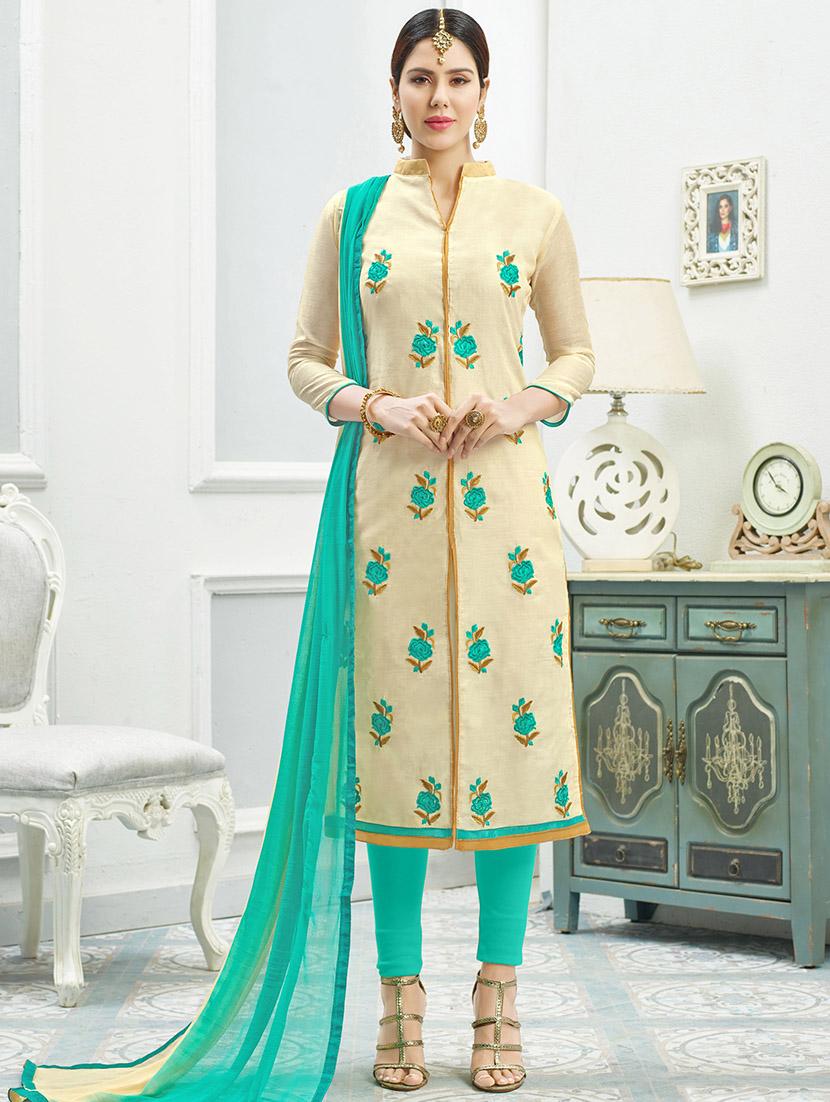 embroidered unstitched churidaar suit - 14898047 - Zoom Image - 1
