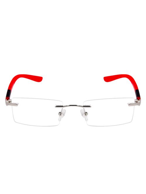 Cardon Silver Rectangular Rimless EyeGlass - 14898188 - Very Small Image - 1