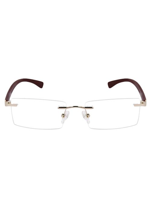 Cardon Golden Rectangular Rimless EyeGlass - 14898200 - Standard Image - 1