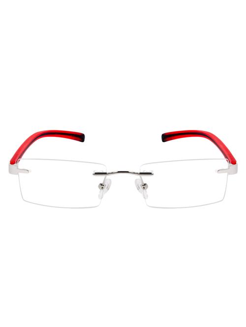 Cardon Silver Rectangular Rimless EyeGlass - 14898210 - Standard Image - 1