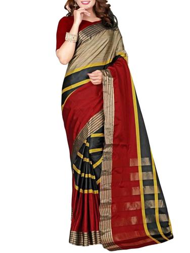 red woven saree with blouse - 14898297 - Very Small Image - 1