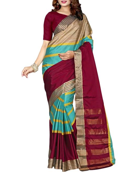 blue woven saree with blouse - 14898299 - Very Small Image - 1