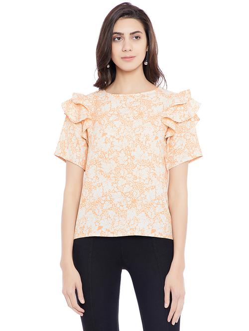 peach floral casual top - 14898429 - Standard Image - 1