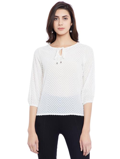 solid white casual top - 14898433 - Standard Image - 1