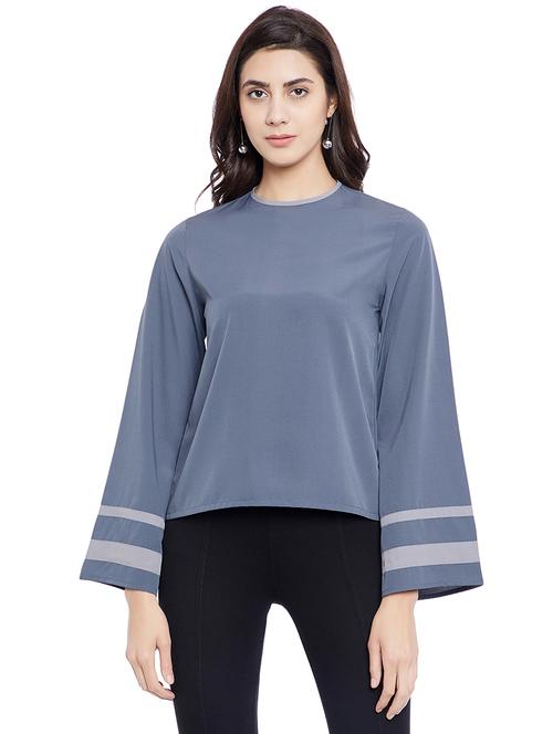 solid grey casual top - 14898436 - Standard Image - 1