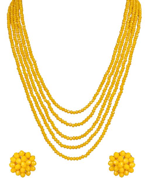 yellow crystal necklaces and earring - 14898572 - Very Small Image - 1