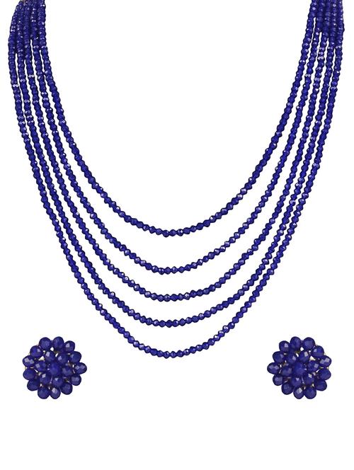 blue crystal pearl necklaces and earrings - 14898576 - Very Small Image - 1