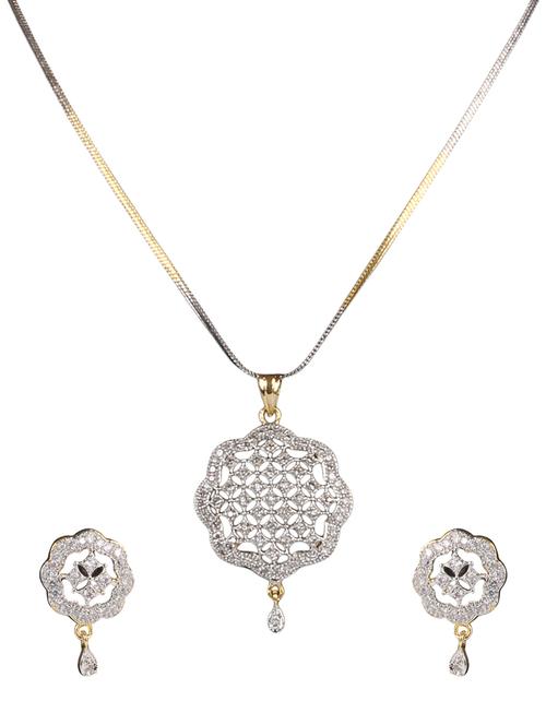 silver colored gold plated pendants and earrings - 14898588 - Very Small Image - 1