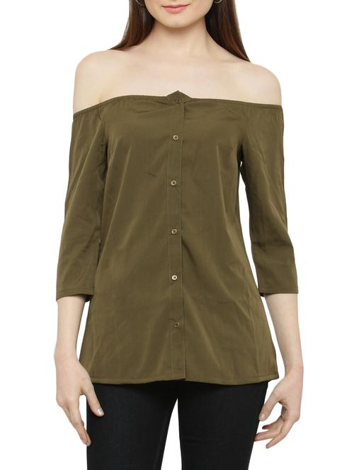 solid olive green tunic - 14898617 - Standard Image - 1