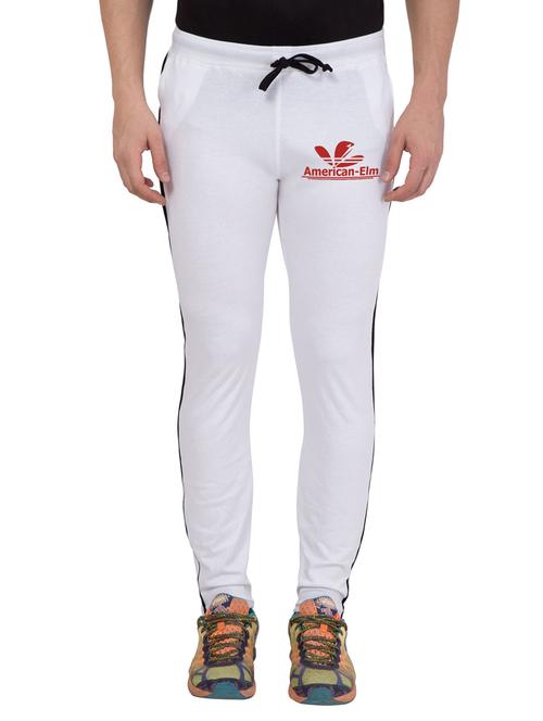 white cotton full length track pant - 14898701 - Standard Image - 1