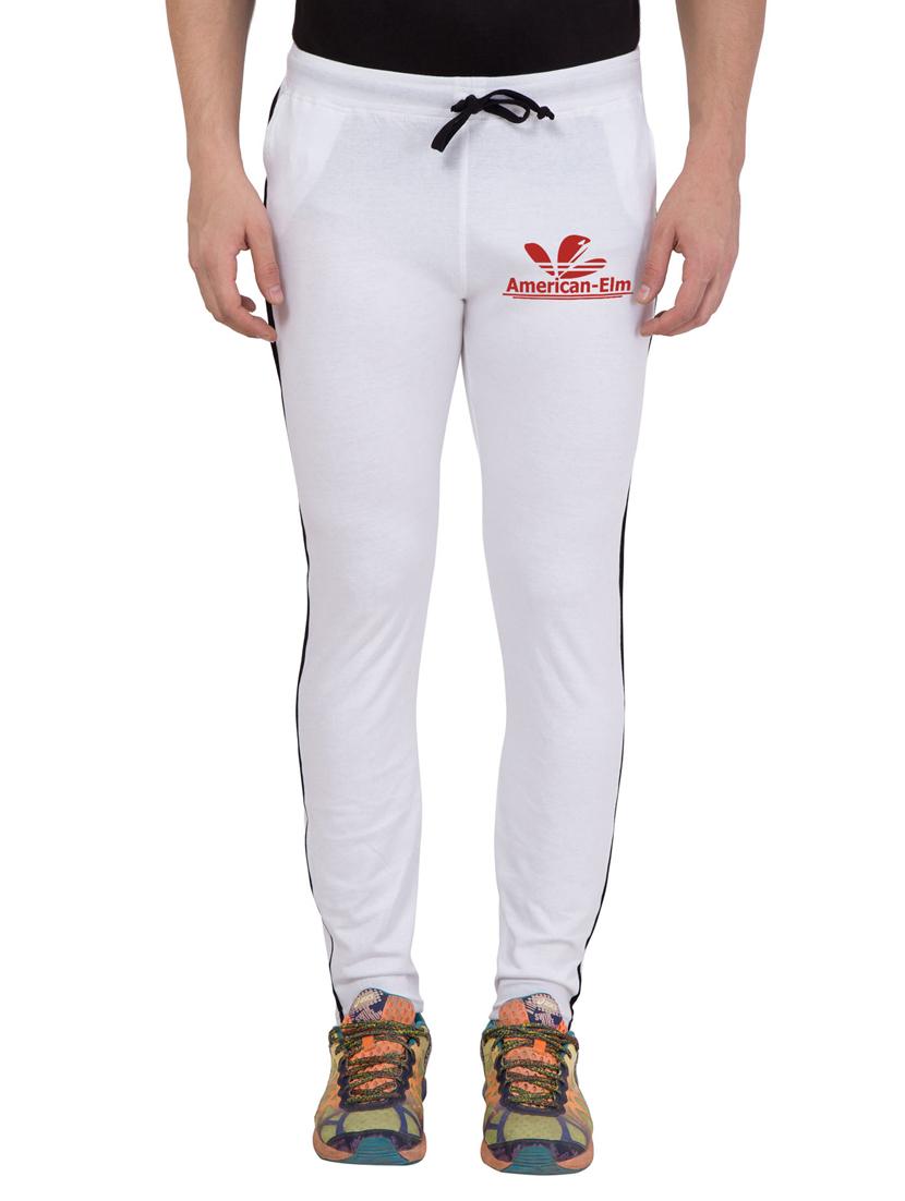 white cotton full length track pant - 14898701 - Zoom Image - 1