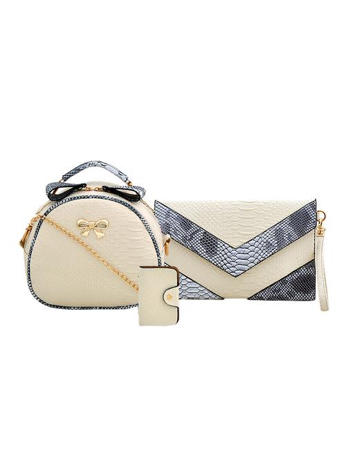 cream leatherette handbag - 14898758 - Very Small Image - 1
